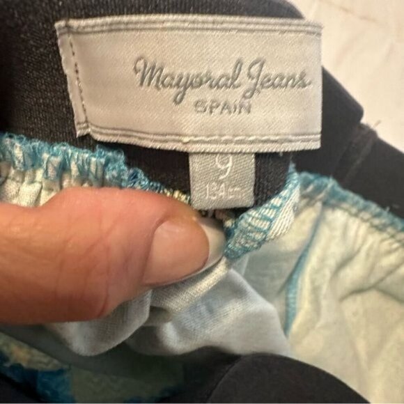 Mayoral Floral Patterned Skirt with Black Waistband Girls Size 9 - Picture 6 of 8